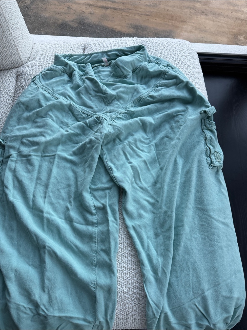 Free People Wide Leg Utility Pants in Seafoam Green